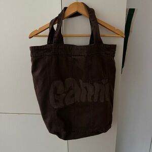Ganni Dark Brown Tote Bag